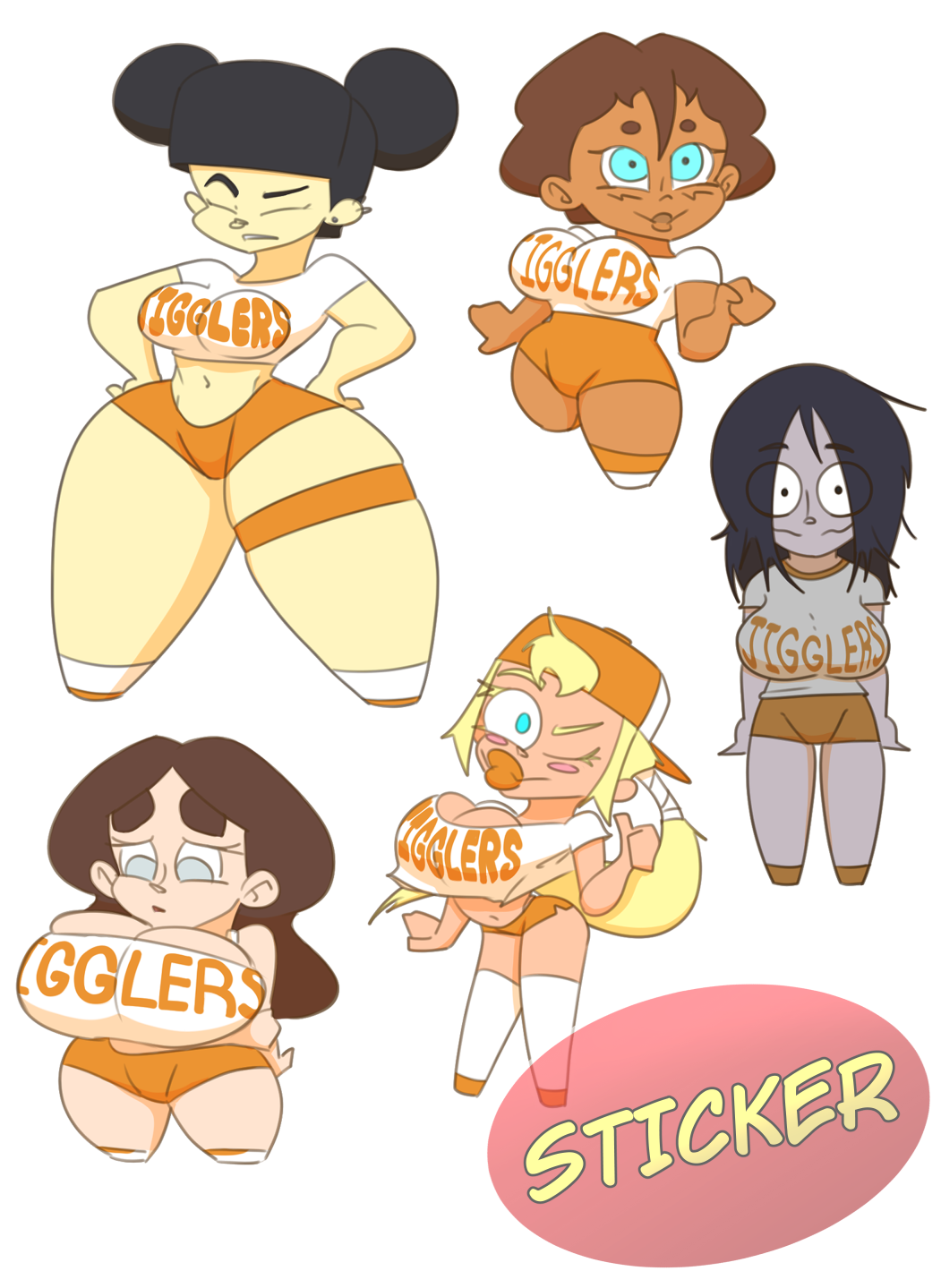 JIGGLERS LARGE Stickers