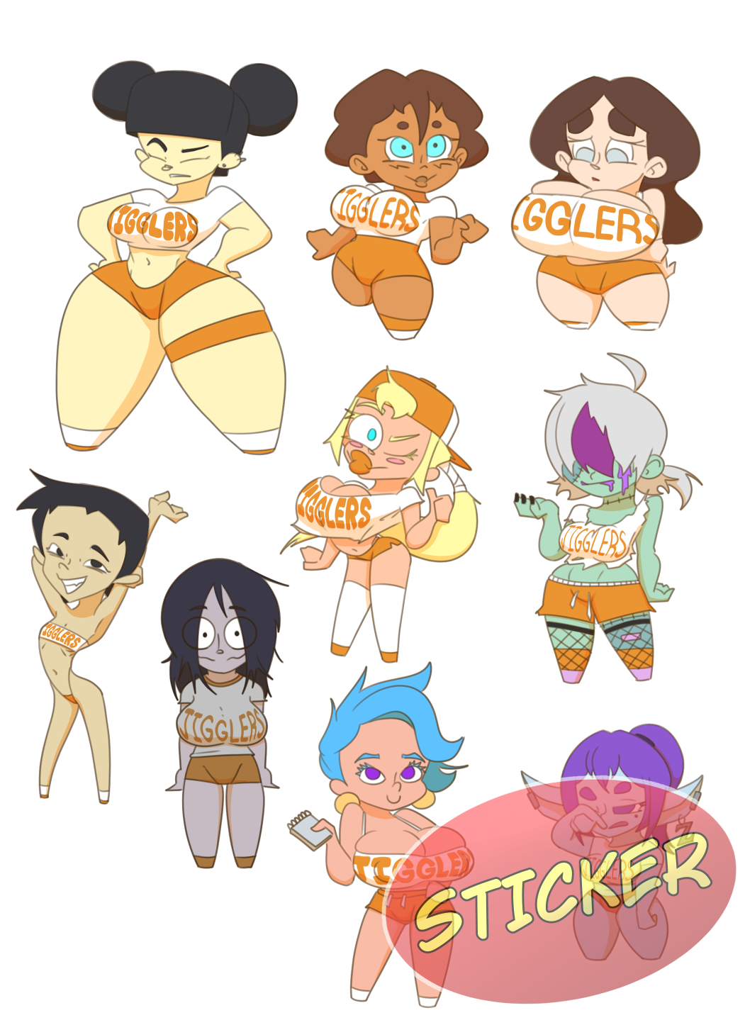 JIGGLERS MEDIUM Stickers