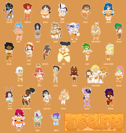 JIGGLERS LARGE Stickers